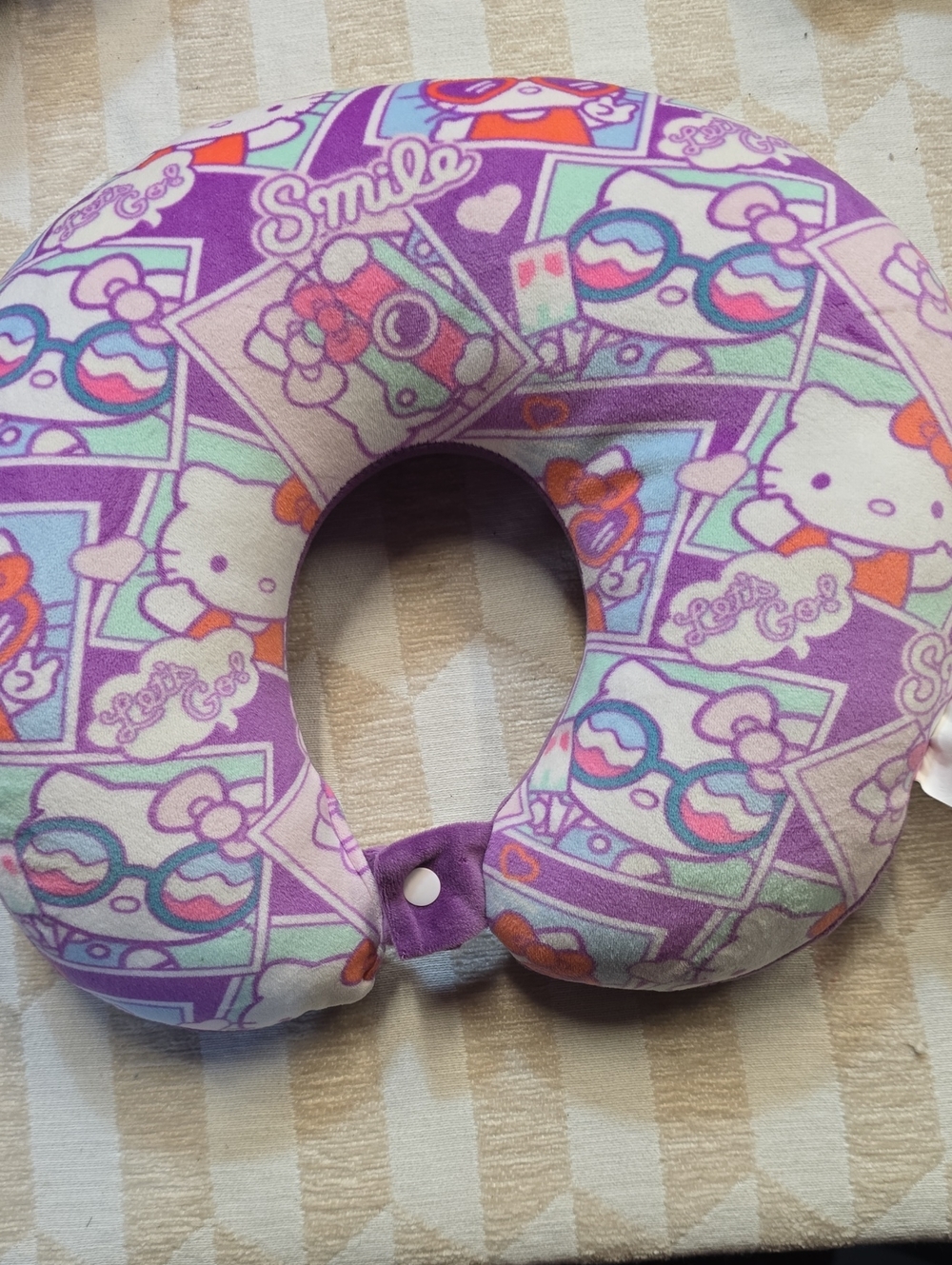 Hello Kitty Purple and Pink Travel Neck Pillow for Kids